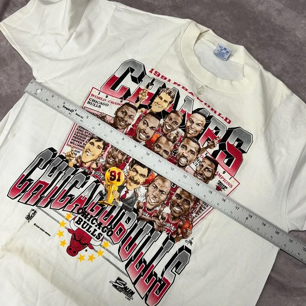 Vintage Chicago Bulls Shirt Mens Large White NBA‎ Basketball Champions Salem 90s